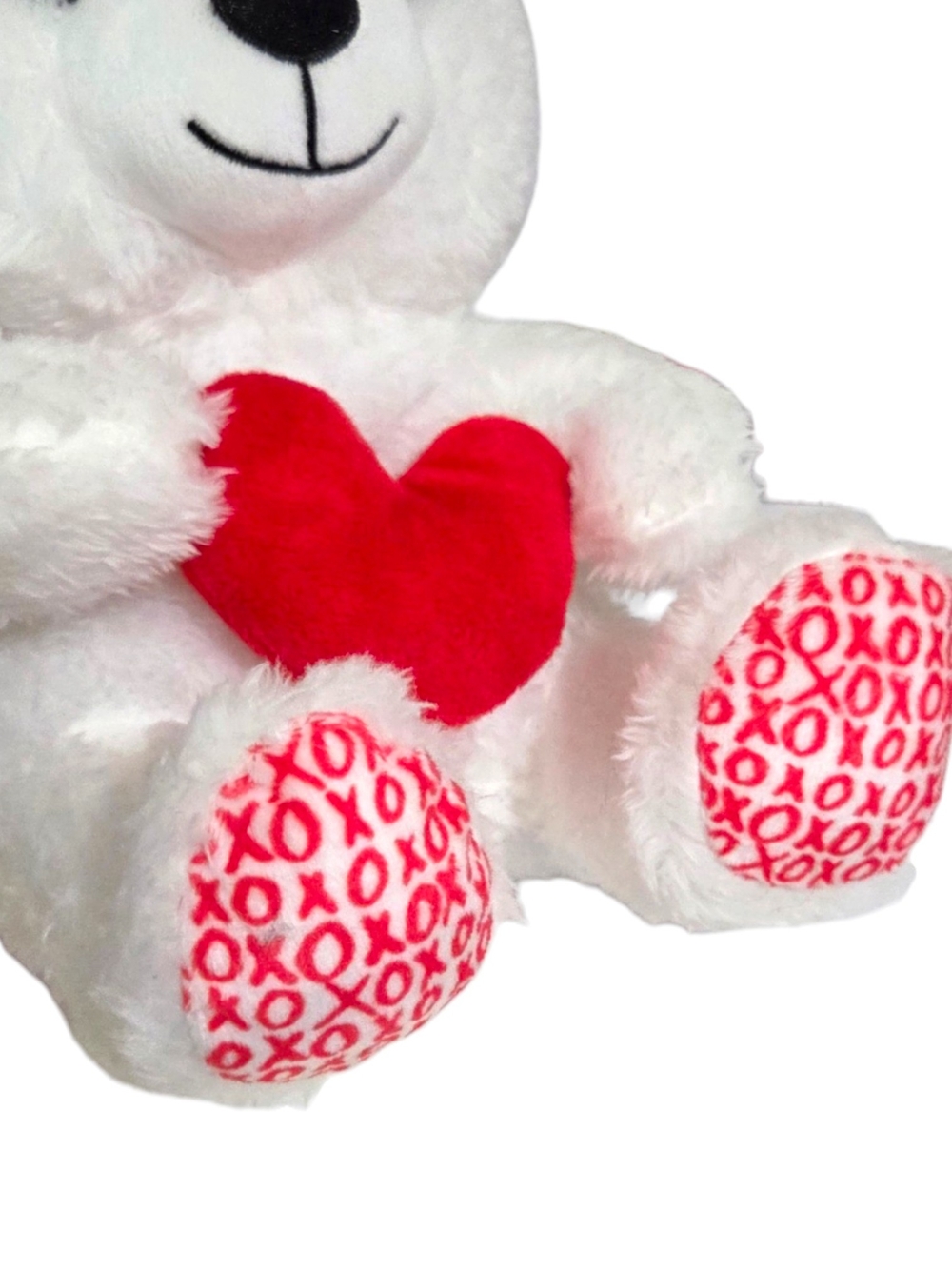 Hallmark 2019 White Plush Bear Holding Red Heart - Soft Cuddly Toy - Picture 7 of 12